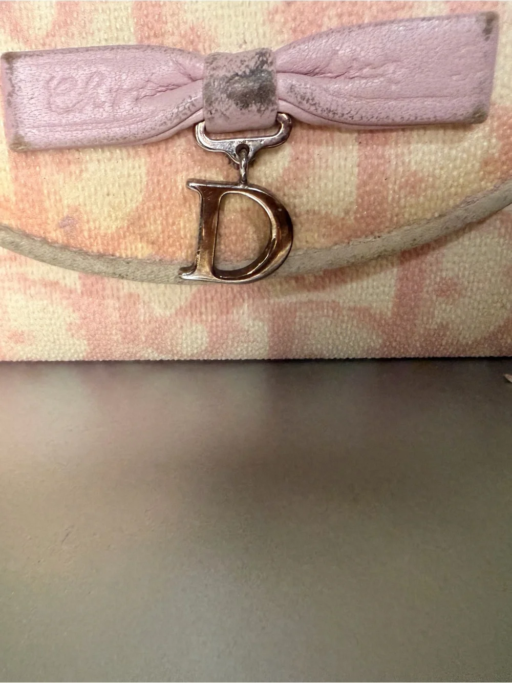 Christian Dior Vintage Trotter Key Case in Pink with Silver 'D'